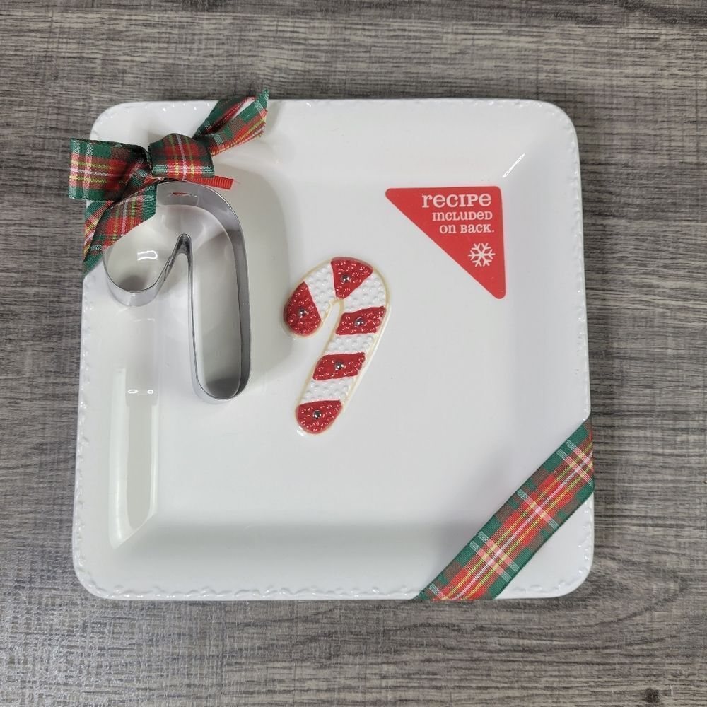 Hallmark Candy Cane Sugar Cookie Recipe Plate